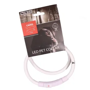 Active Canis, LED Halsband USB, Vit