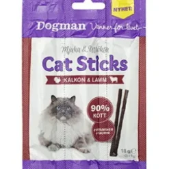 Dogman Cat Sticks, Kalkon & Lamm, 18g