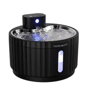 Nordic Paws Glacia trådlös vattenfontän, 2,8 L, Svart