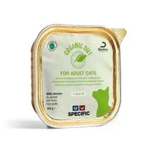 Specific F-BIO-W Organic, Våtfoder med kyckling för katter, 8x100g