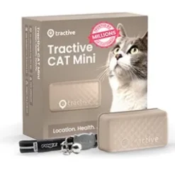Tractive GPS Tracker Mini Katt + halsband, Brun